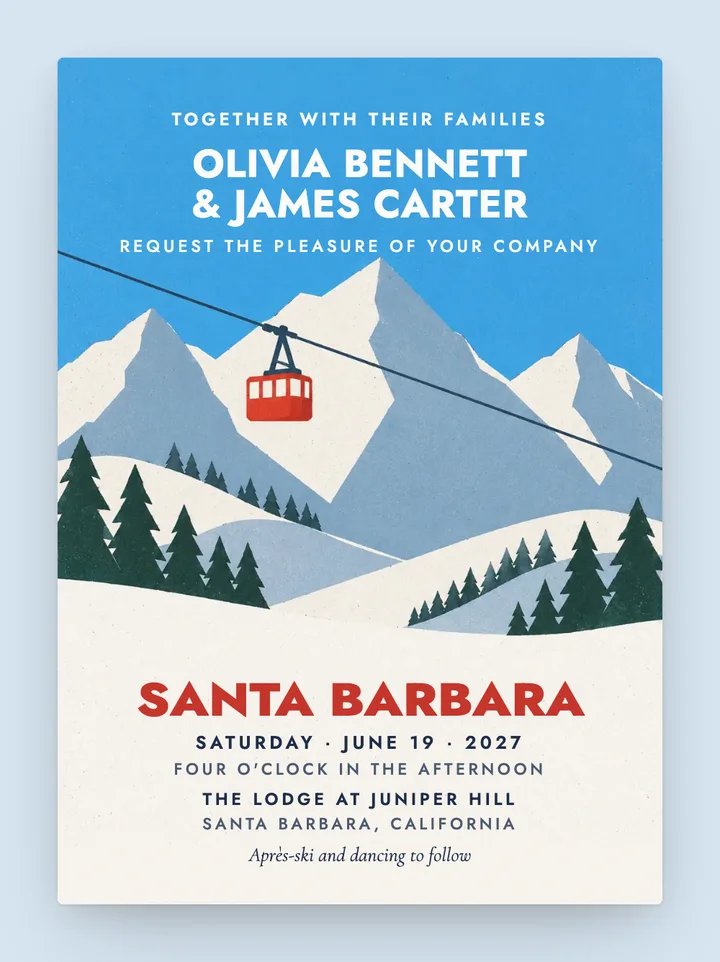 Alpine digital wedding invitation in Classic