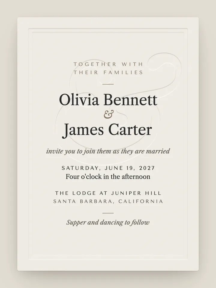 Atelier digital wedding invitation in Cotton