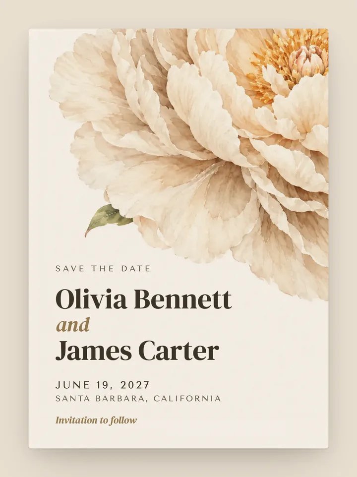 Bloom digital save the date in Champagne