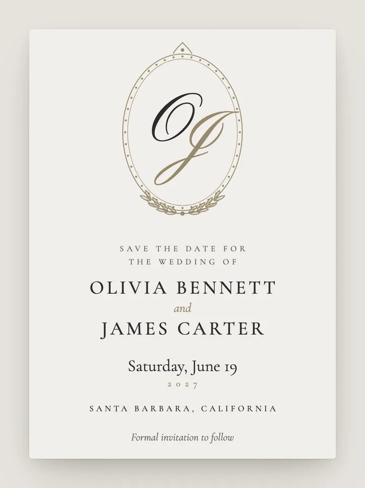 Cipher digital save the date in Dove