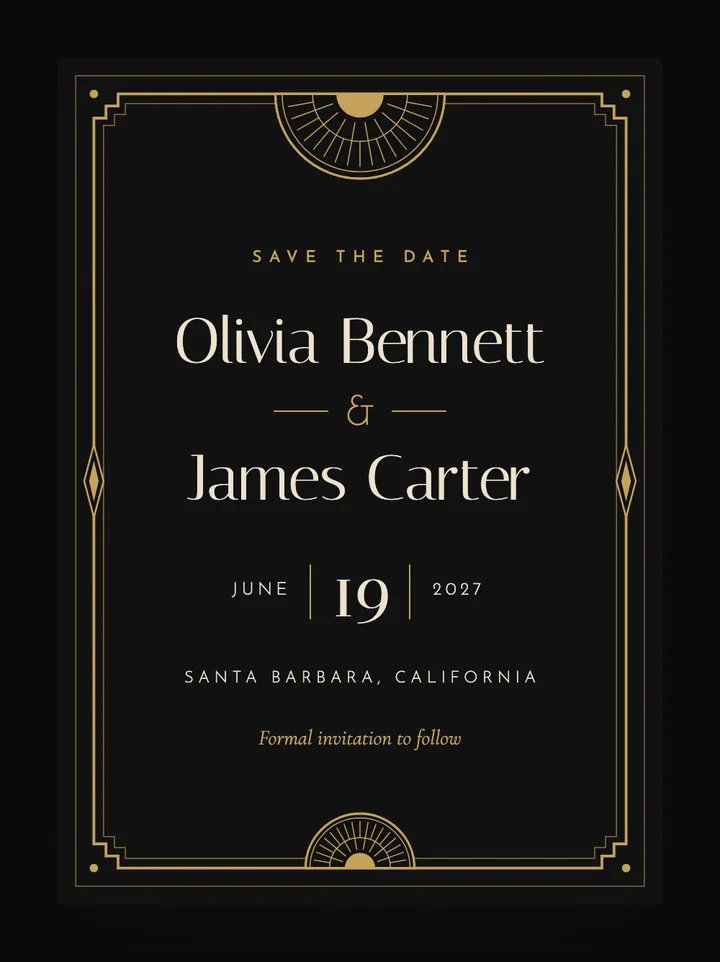 Halcyon digital save the date in Noir
