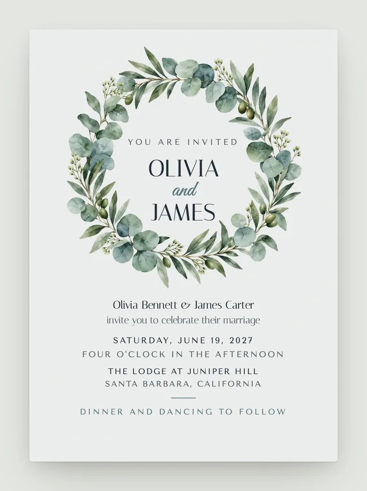 Halo digital wedding invitation in Mist