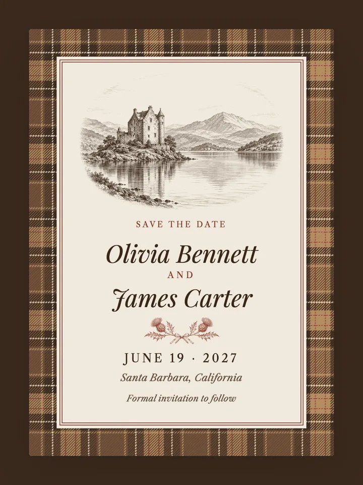 Highlands digital save the date in Mocha