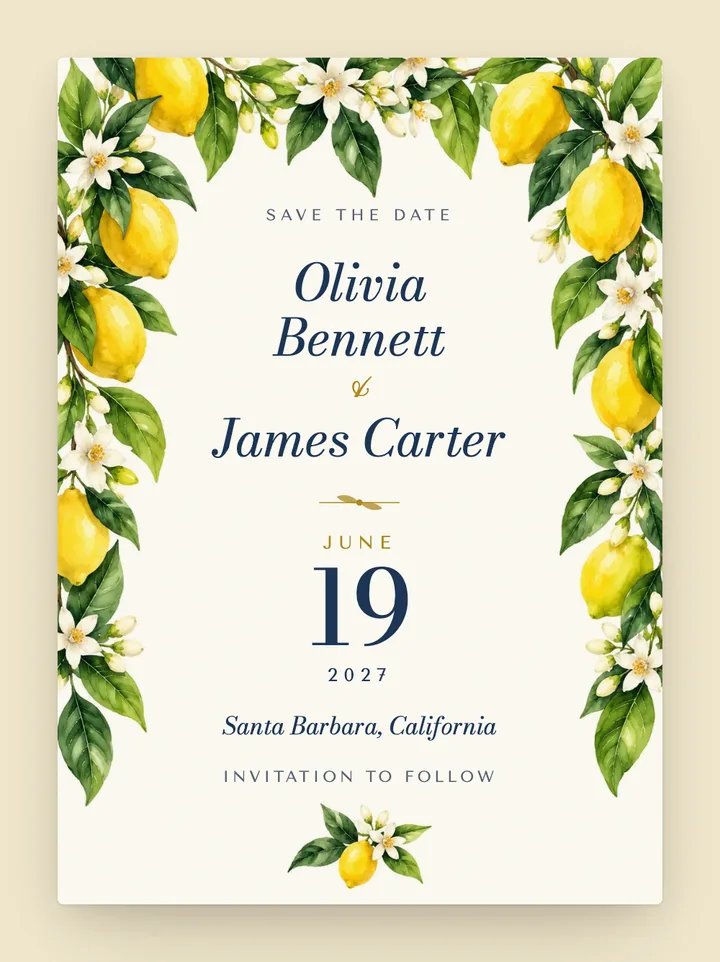 Limoncello digital save the date in Riviera