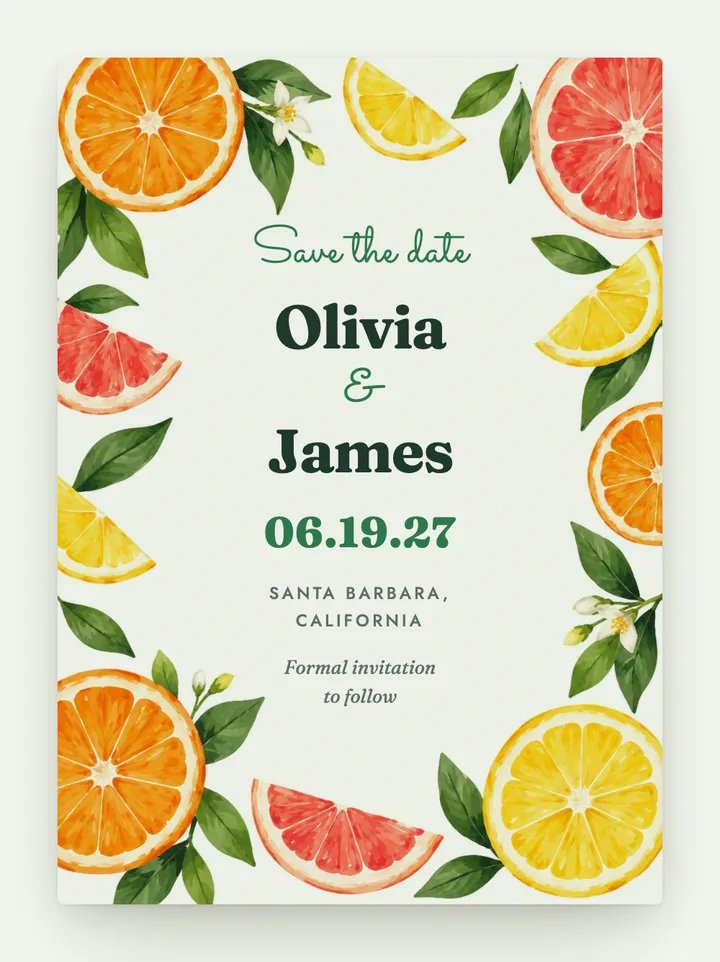 Main Squeeze digital save the date in Mint