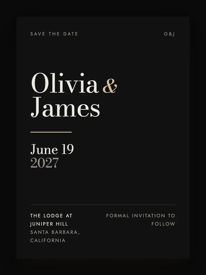 Marquee digital save the date in Noir