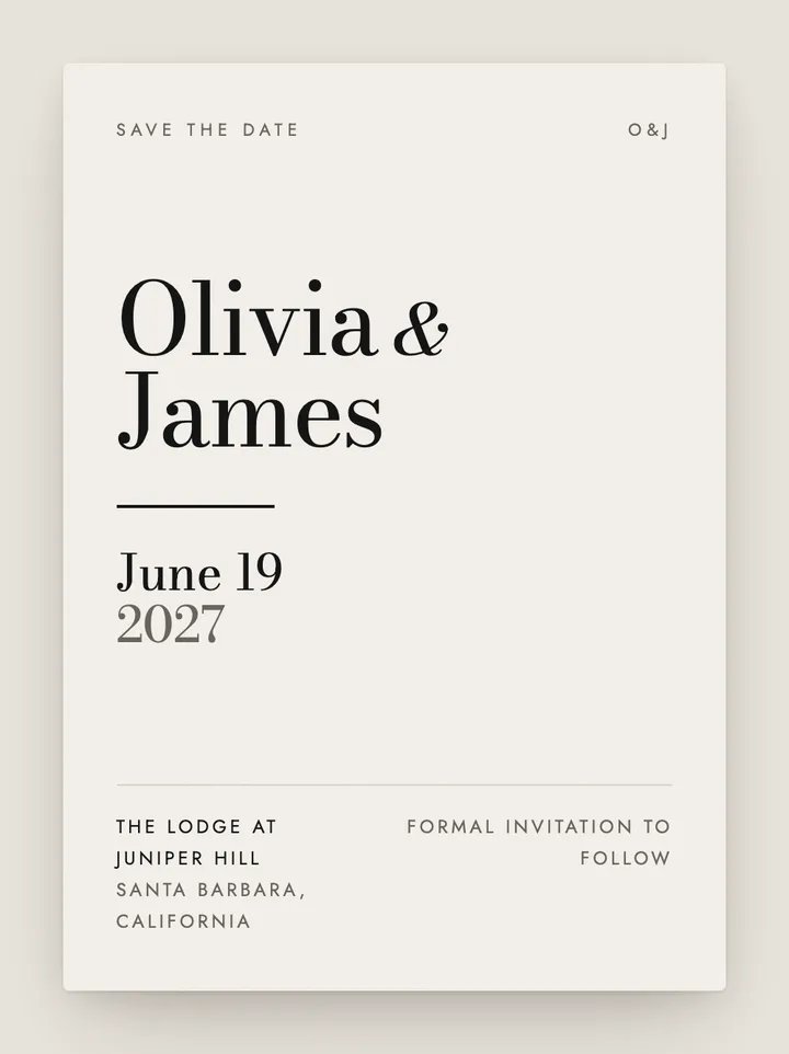 Marquee digital save the date in Ink