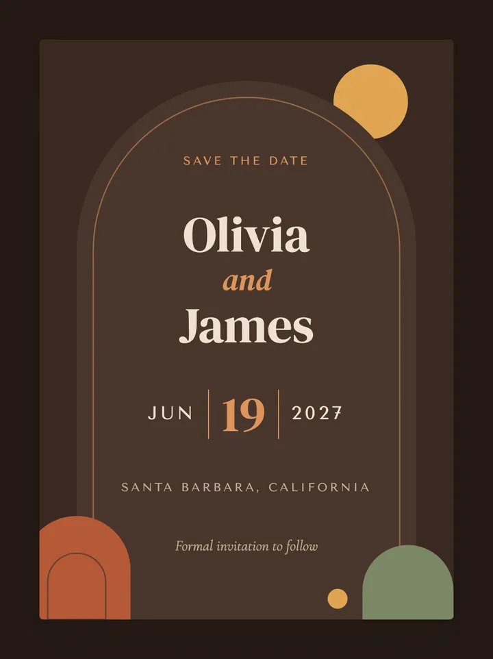 Mesa digital save the date in Adobe