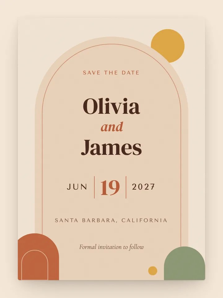 Mesa digital save the date in Terracotta