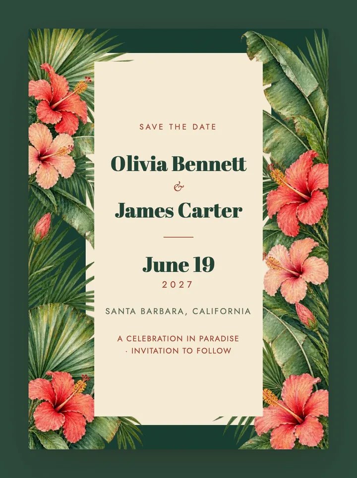 Palmera digital save the date in Jungle