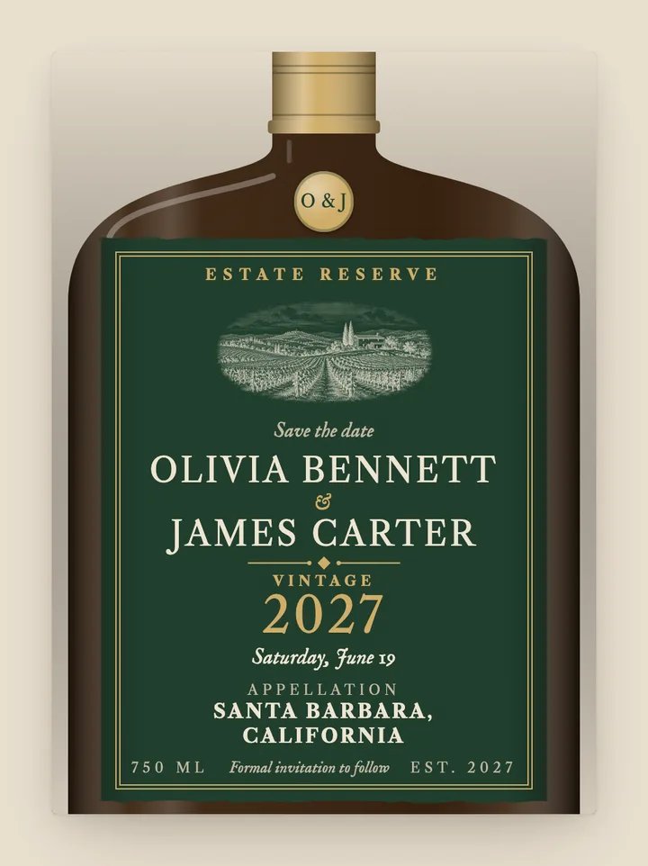 Reserve digital save the date in Forest Green