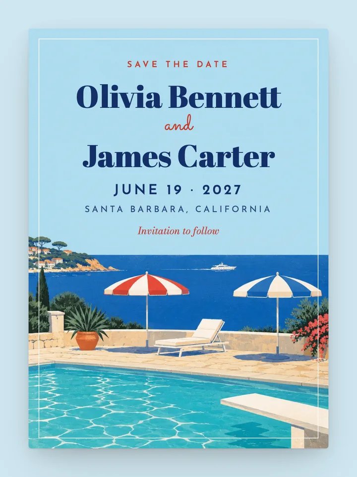 Riviera digital save the date in Azure