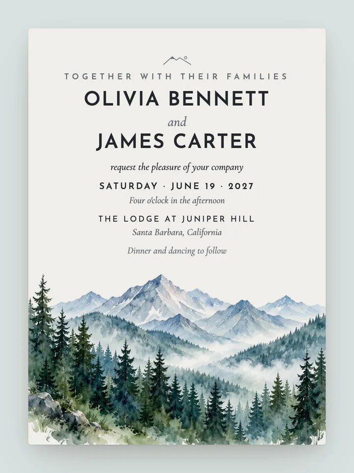 Summit digital wedding invitation in Granite