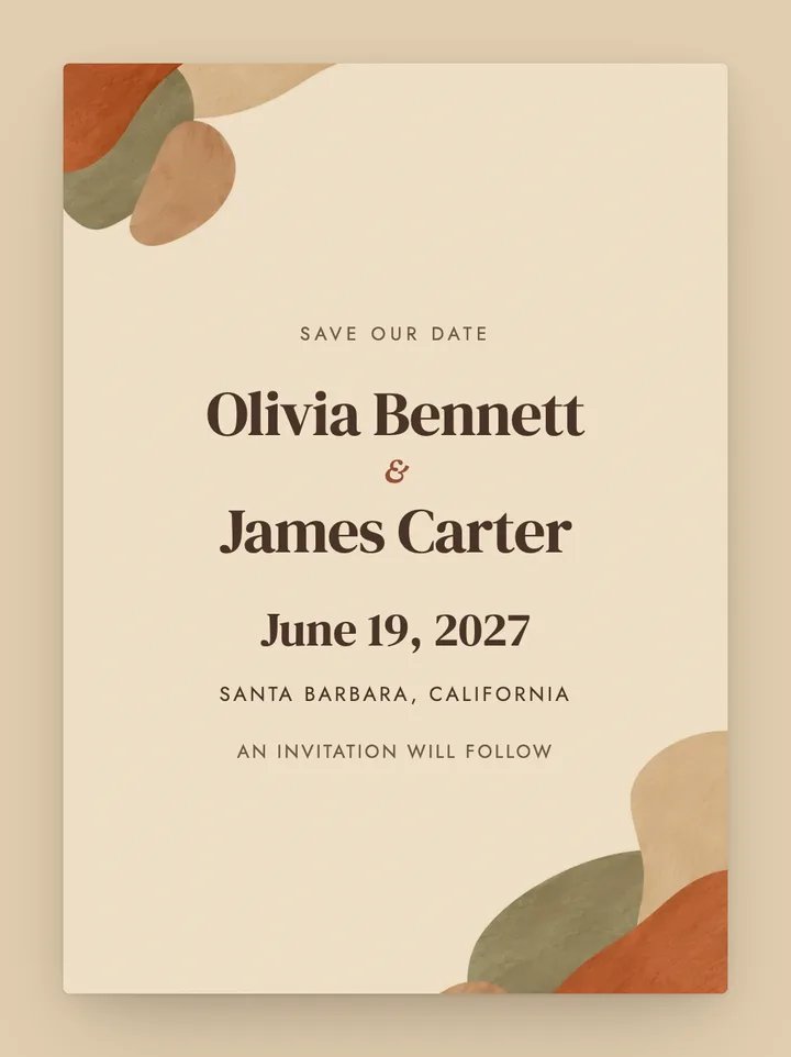 Terra digital save the date in Desert Sand
