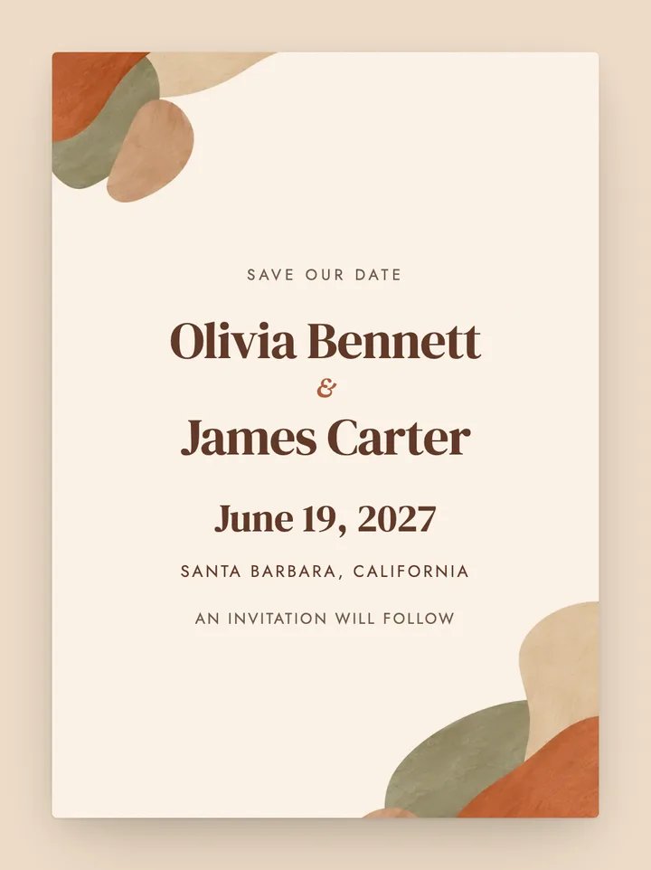 Terra digital save the date in Clay
