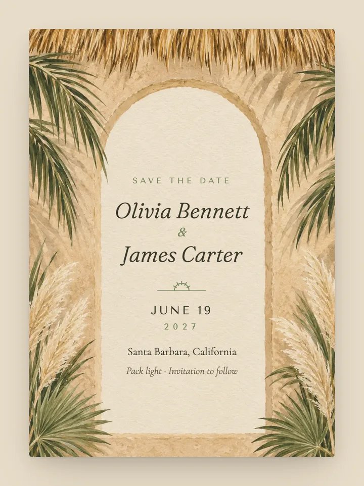 Tulum digital save the date in Sand & Sage