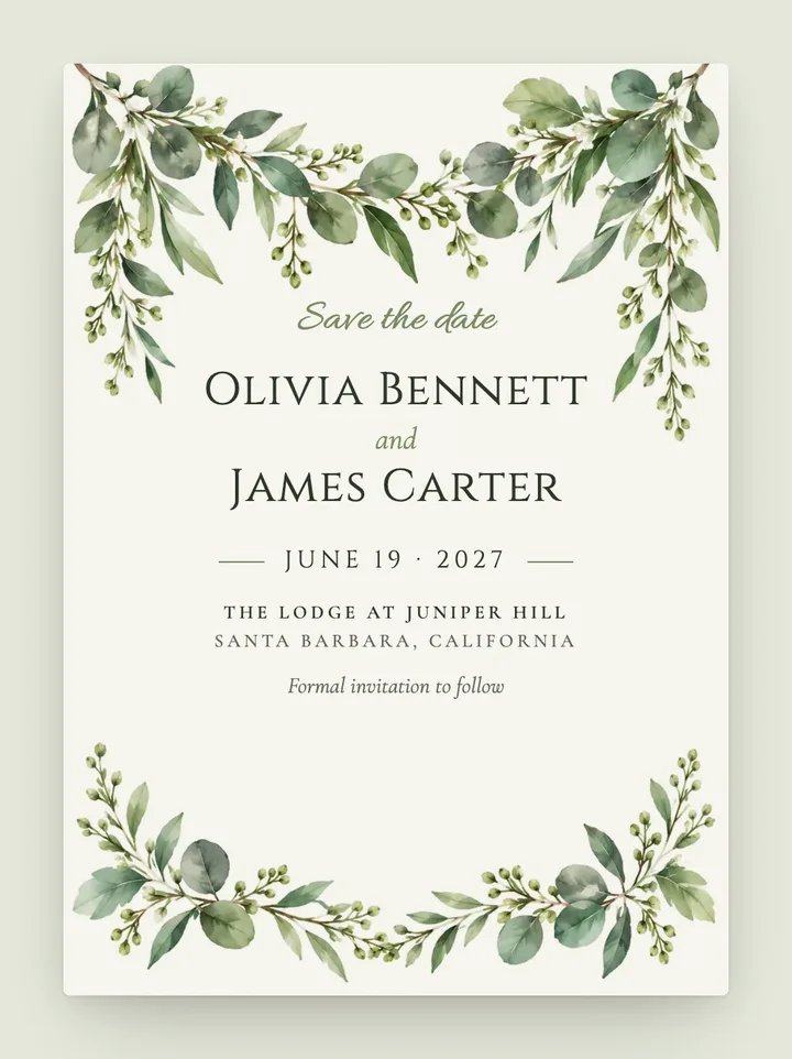 Verdant digital save the date in Sage