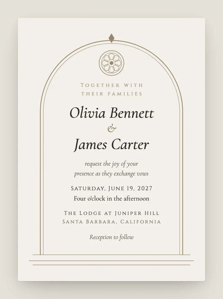 Vespers digital wedding invitation in Stone