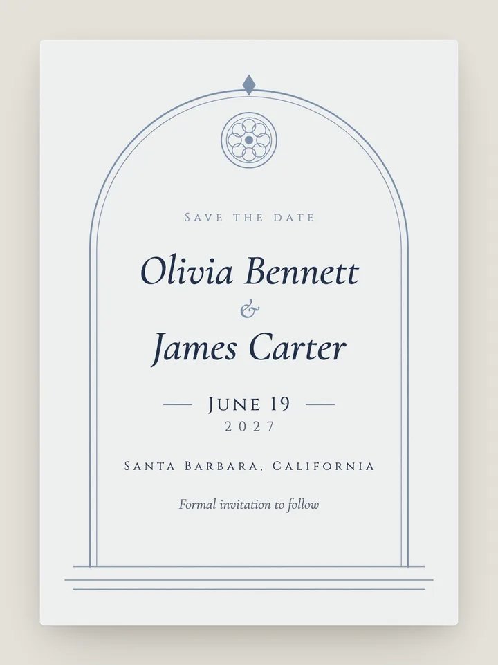 Vespers digital save the date in Dusk Blue