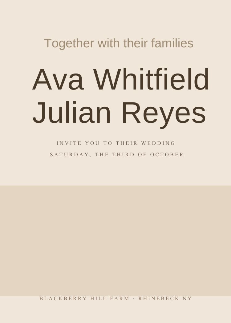 Pampas Grass — minimalist neutral & ivory wedding invitation template, editable in Canva
