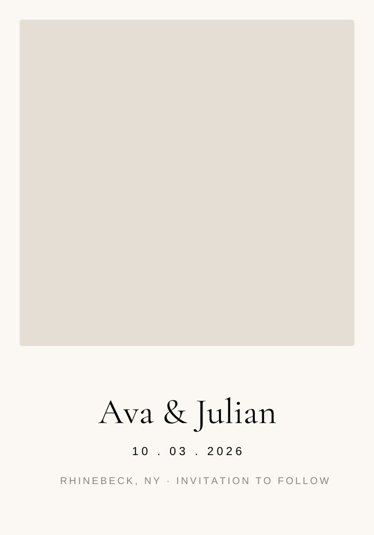 Fridge Magnet — minimalist neutral save the date template, editable in Canva