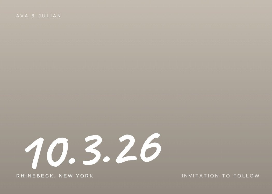 Handwritten — photo neutral save the date template, editable in Canva