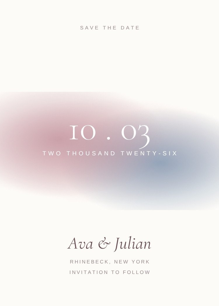 Watercolor Wash — watercolor blush save the date template, editable in Canva