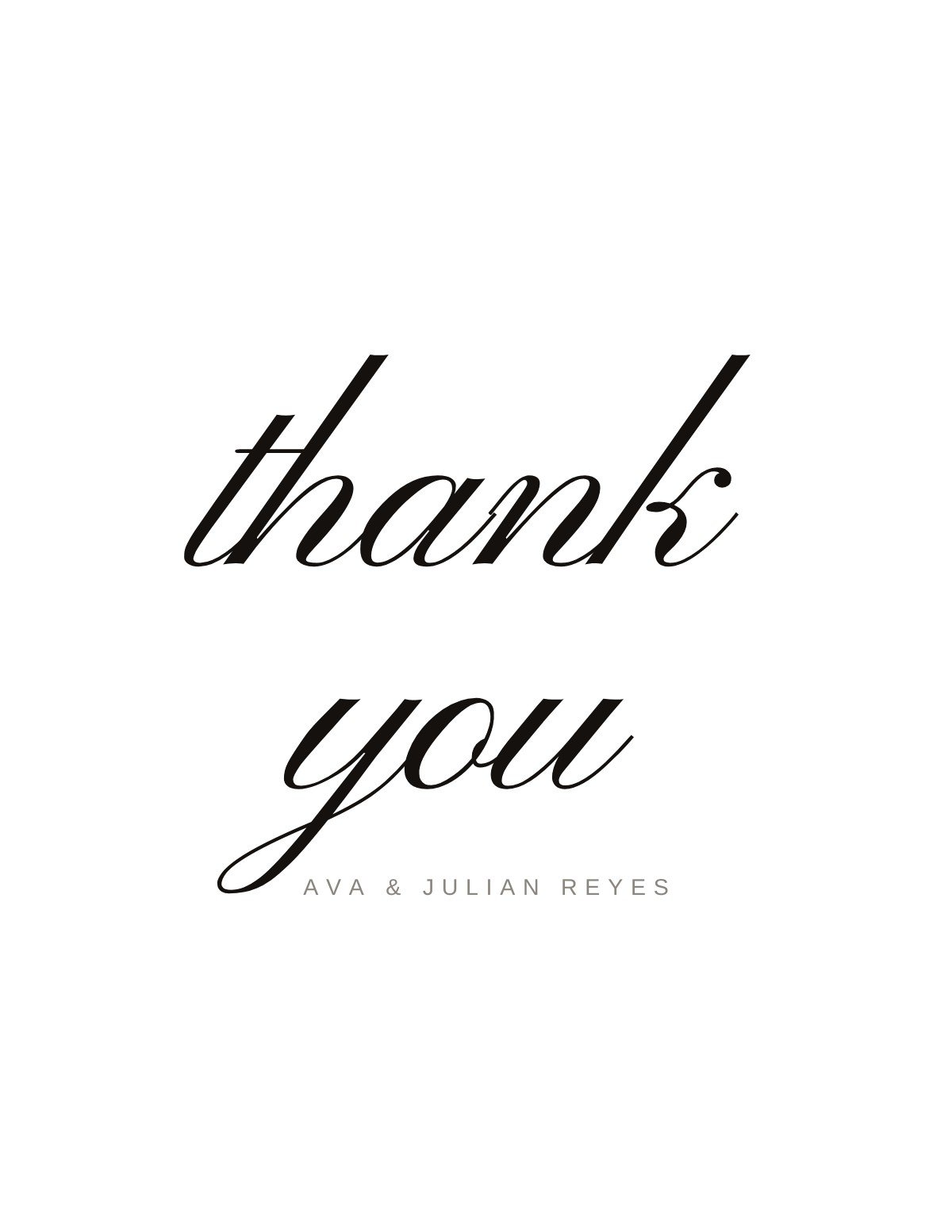 Big Thank You — modern black and white wedding thank you card template, editable in Canva