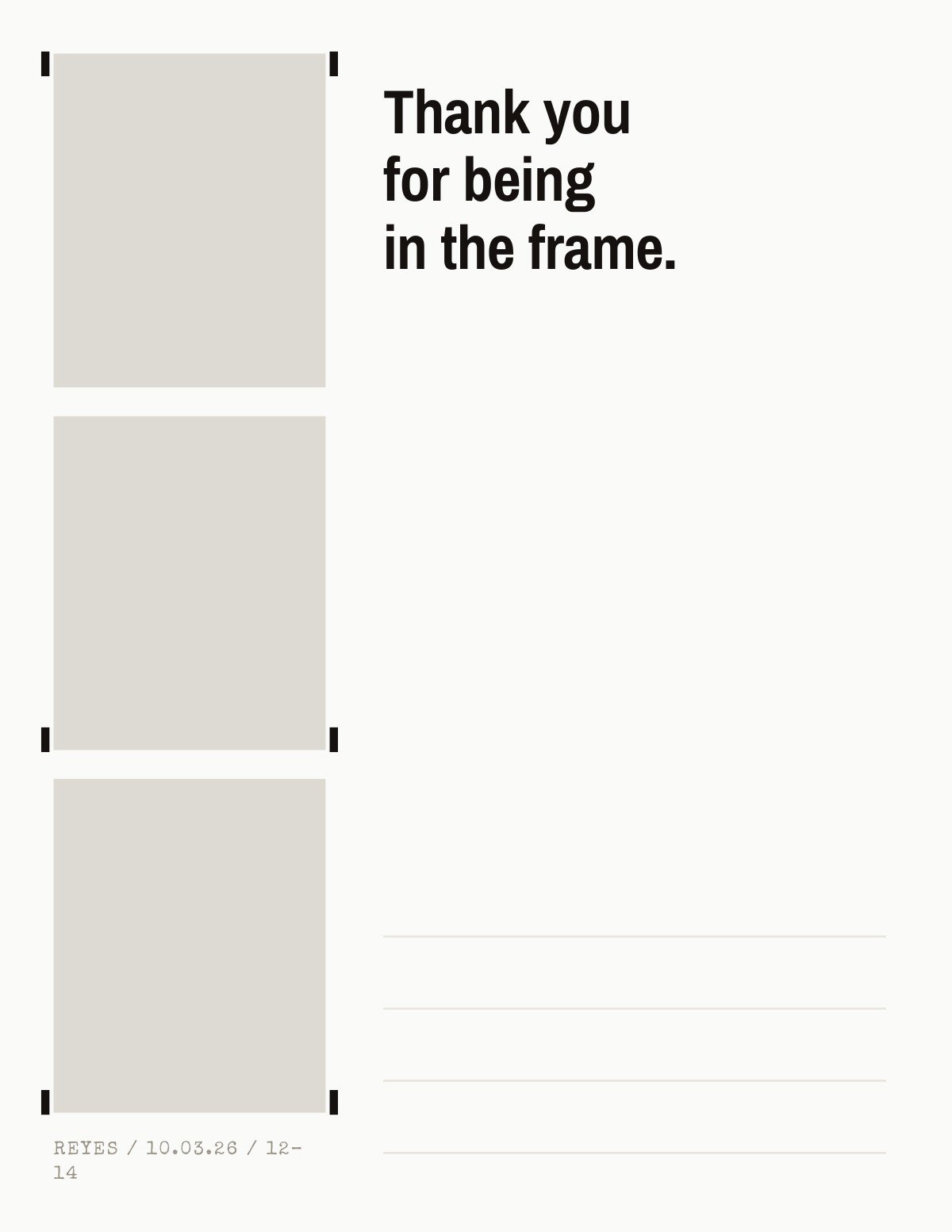 Proof Strip — photo black and white wedding thank you card template, editable in Canva