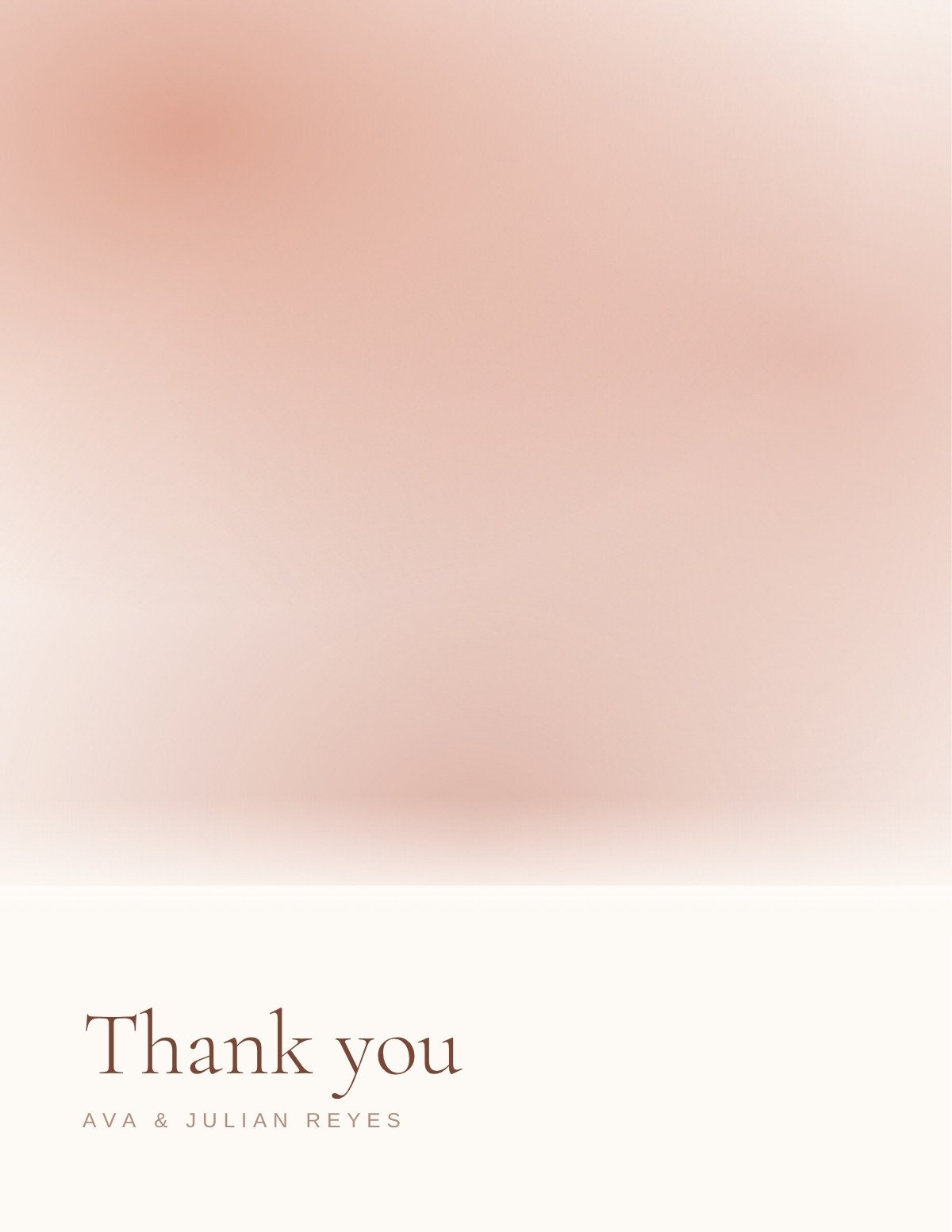 Wash — watercolor blush wedding thank you card template, editable in Canva